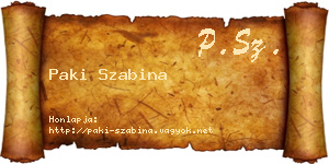 Paki Szabina névjegykártya